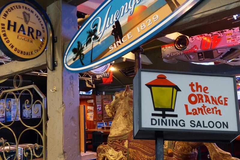 The Orange Lantern dining saloon sign